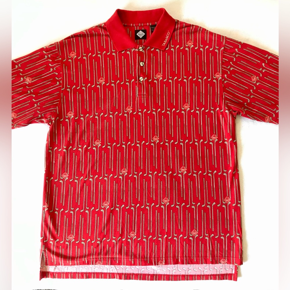 Tabasco Hot Sauce Golf Club Polo Short Mens Size XL
